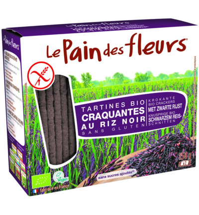 Le Pain Des Fleurs Zwarte Rijst Crackers Bio (150 gr)