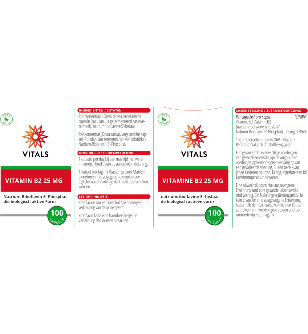Vitals Vitamine B2 25mg (100 capsules) - image 3