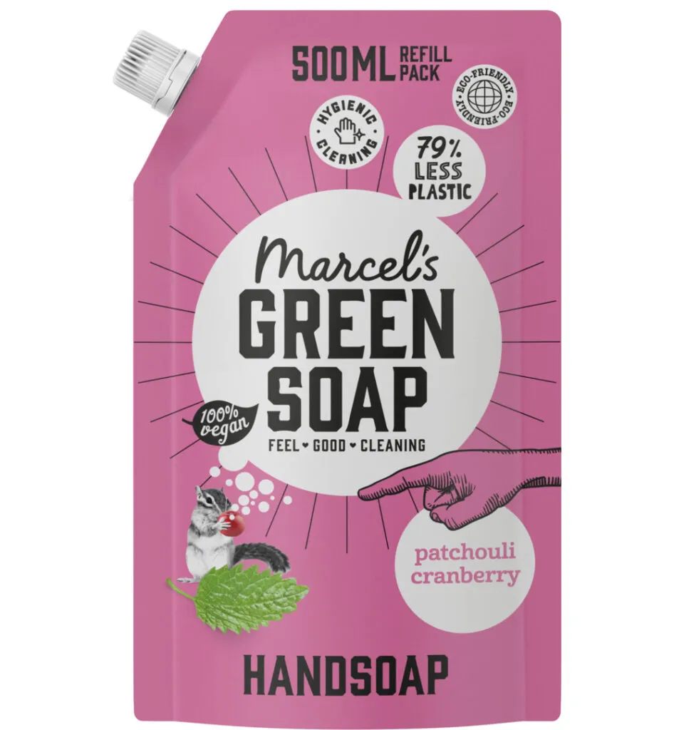Marcel's Green Soap Handzeep patchouli & cranberry navul (500 ml)