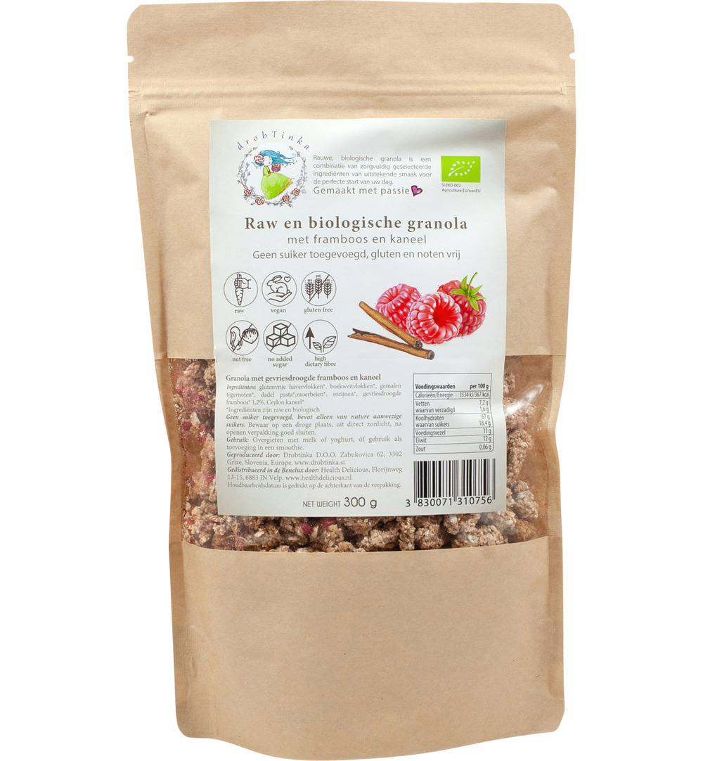 Vitiv Tijgernootgranola Framboos Kaneel Bio (300 gr)