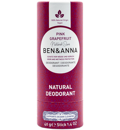 Ben & Anna Deodorant pinkgrapefruit papertube (40 gr)