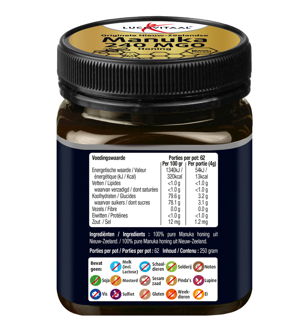 Lucovitaal Manuka 240 MGO Honing (250 gr)