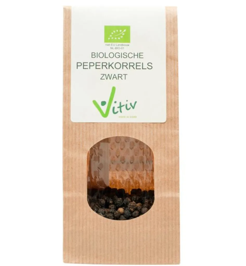 Vitiv Peperkorrels zwart bio (250 gr)