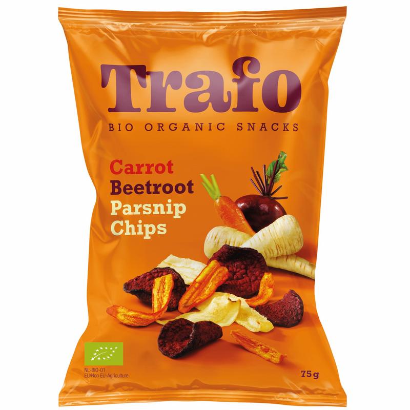 Trafogroente chips wortel pastinaak rode biet (75 gr)