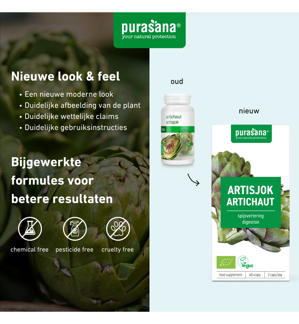 Purasana Artisjok extract 300 mg (60 vega capsules) - image 7