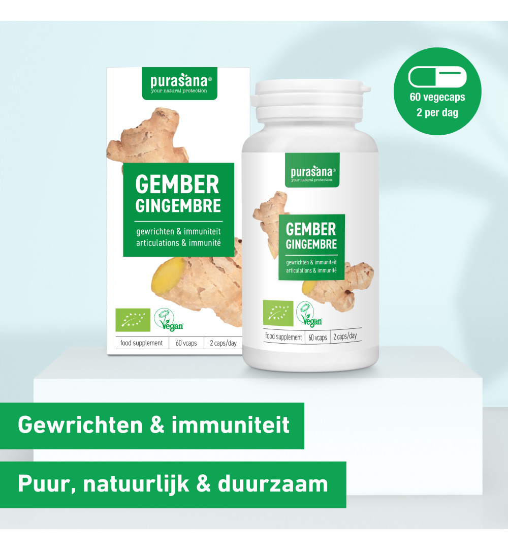 Purasana Gember 250 mg BIO (60 vega capsules) - image 6