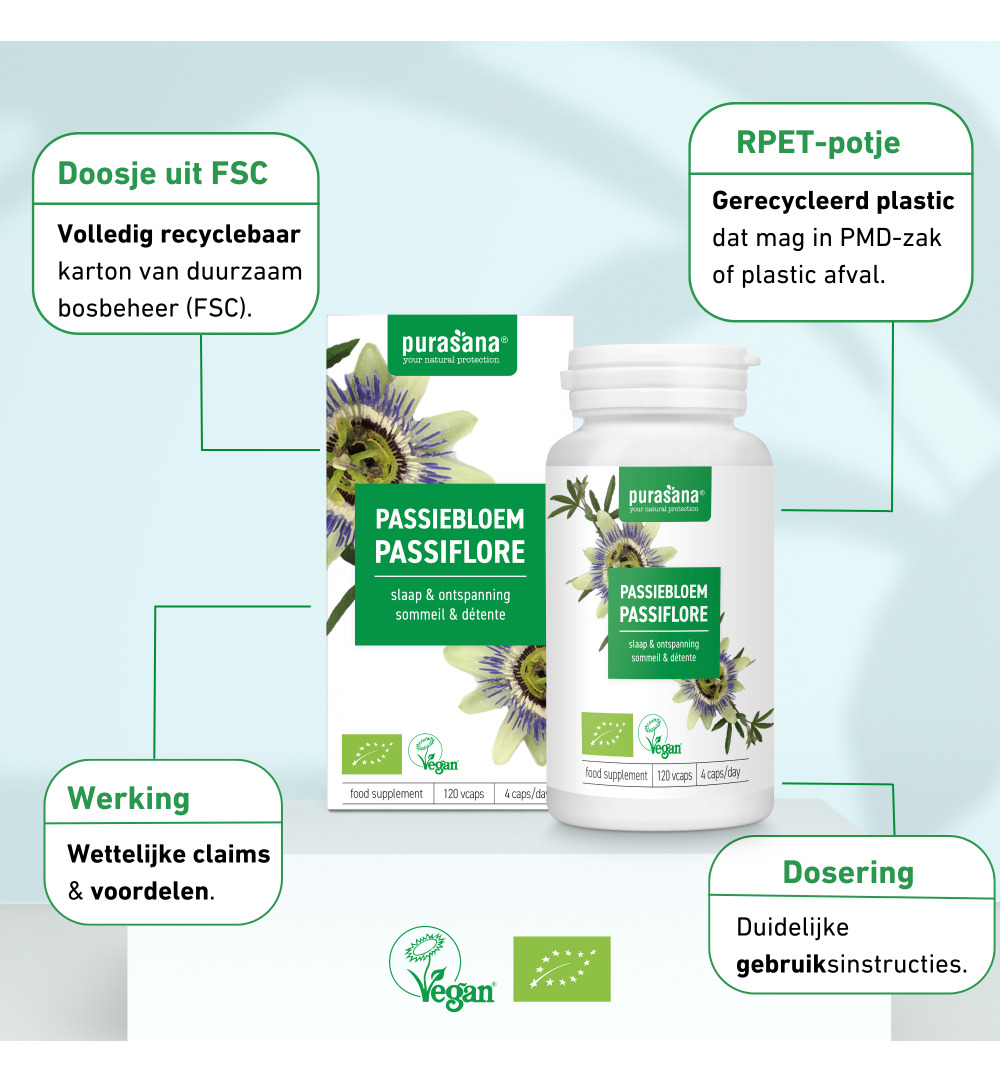 Purasana Passiebloem capsules 125 mg 120 (120 vega capsules) - image 8