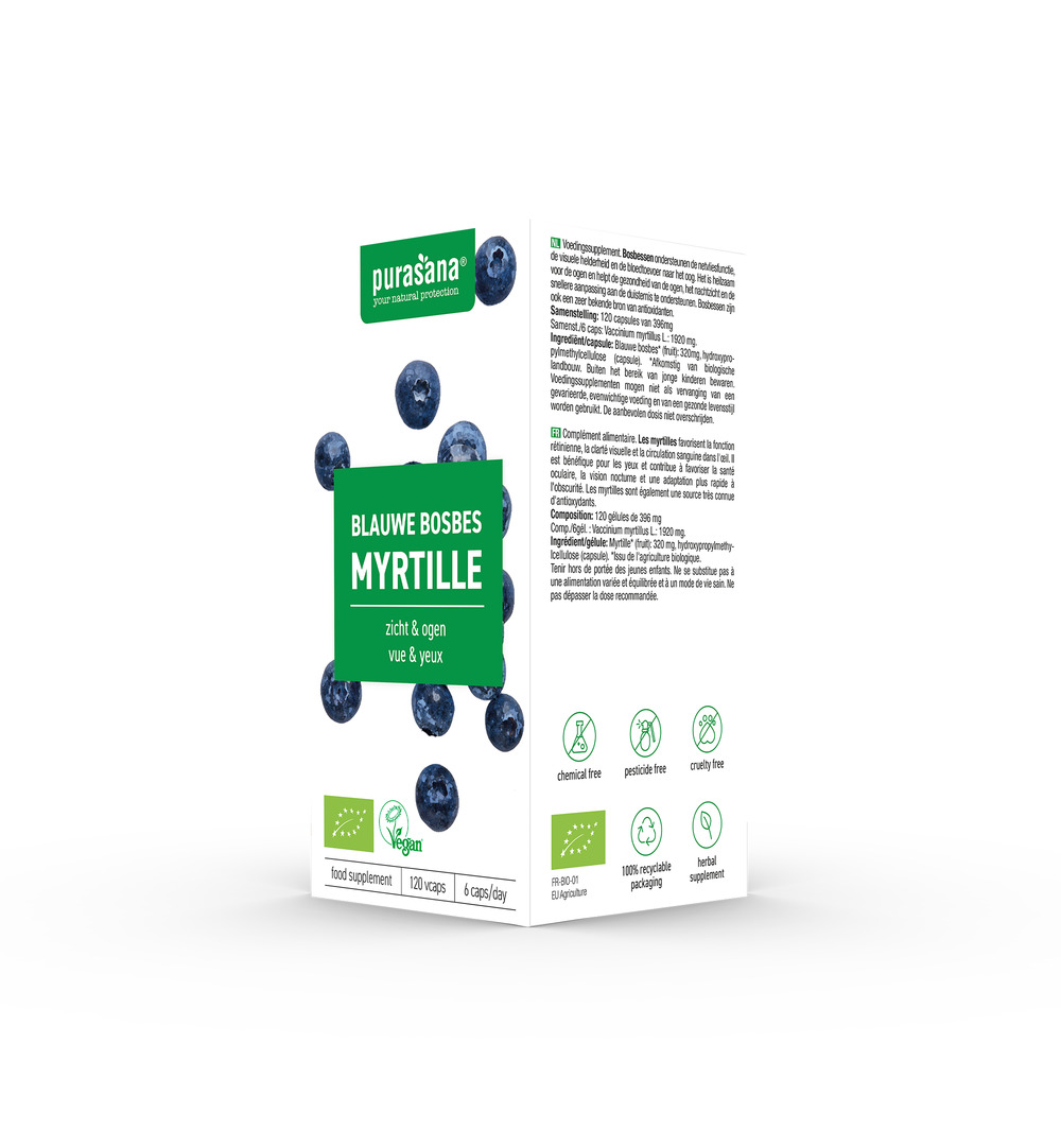Purasana Blauwe bosbes 320 mg (120 vega capsules) - image 4
