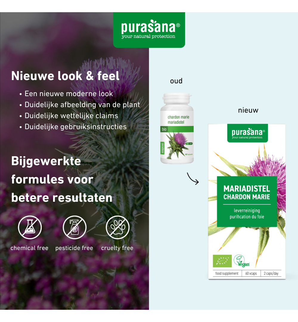 Purasana Mariadistel extract 60 mg (60 vega capsules) - image 7