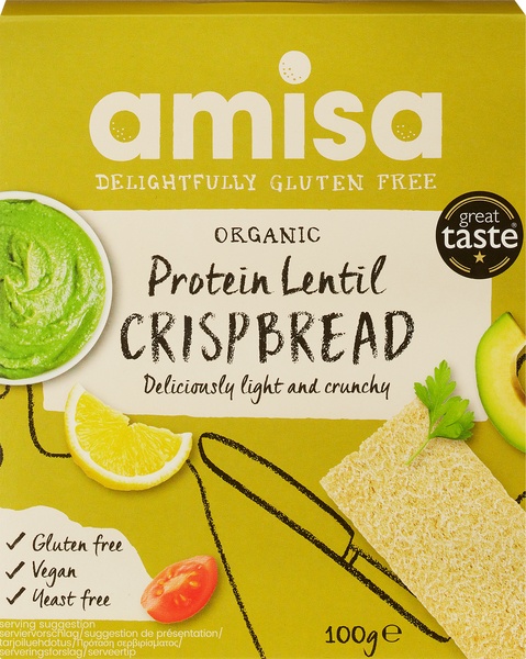 Amisa Crackers Eiwitten Linzen Glutenvrij (100 gr)