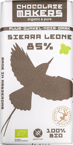 Chocolatemakers Chocoladereep Puur 85% Cacao Sierra Leone (80 gr)