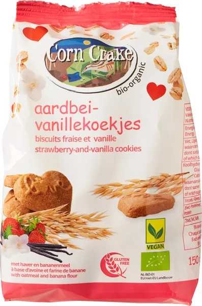 Corn Crake Koekjes Aardbei Vanille (150 gr)