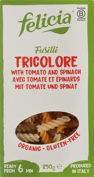 Felicia Fusilli Tricolore Glutenvrij (250 gr)