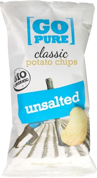 Go Pure Aardappelchips Unsalted classic (125 gr)