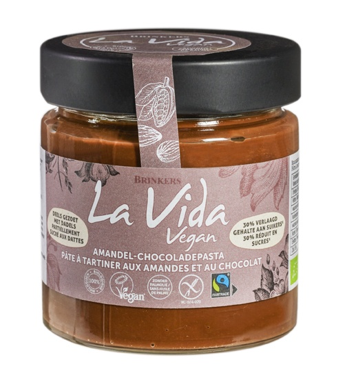 La Vida Vegan Chocoladepasta Met Amandel (200 gr)