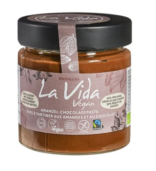 La Vida Vegan Chocoladepasta Met Amandel (200 gr)