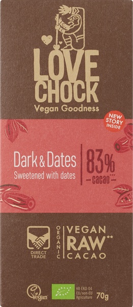 Lovechock Raw-Chocolate Dark & Dates (70 gr)