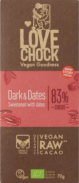 Lovechock Raw-Chocolate Dark & Dates (70 gr)