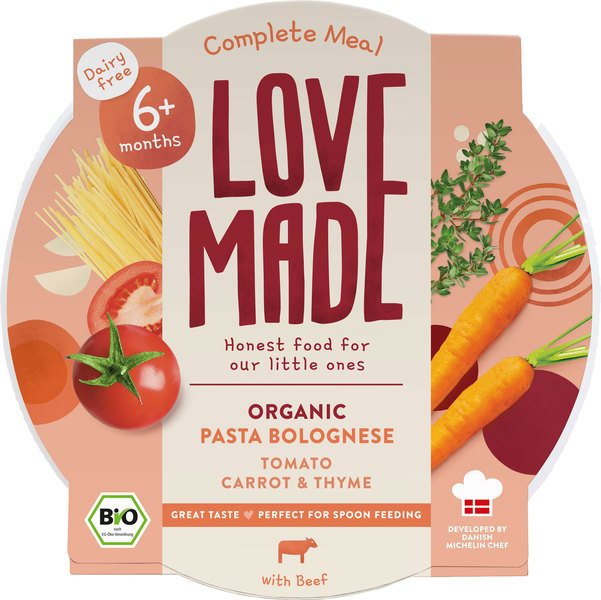 Lovemade Babymaaltijd Pasta Bolognese 6+ Maanden (185 gr)