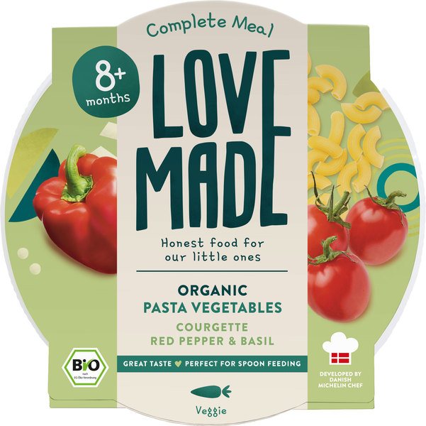 Lovemade Babymaaltijd Vegetarische Pasta 8+ Maanden (185 gr)