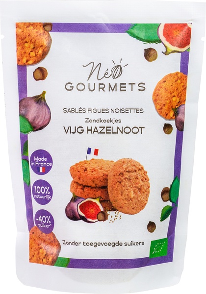 Neogourmets Zandkoekjes Vijg Hazelnoot (100 gr)
