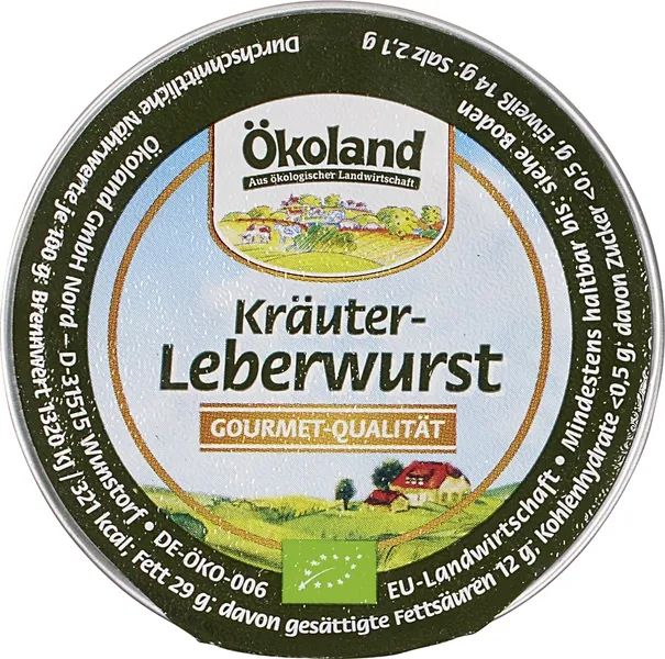 Ökoland Leverworst Kruiden In Kuipje (50 gr)