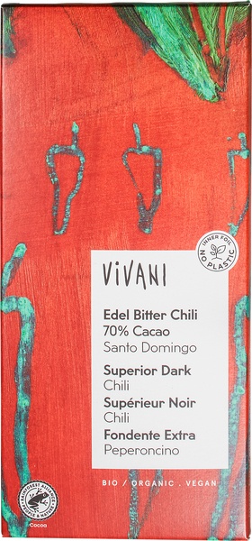Vivani Chocolate-Bar Chili Dark 70% (100 gr)