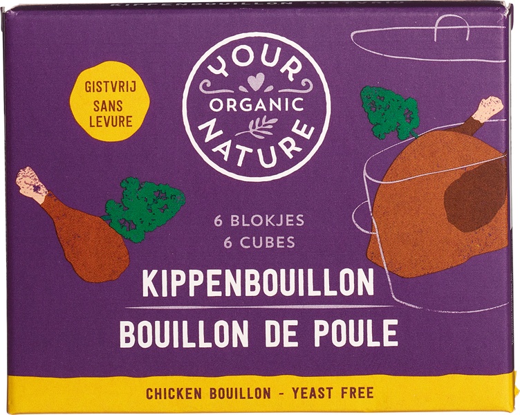 Your Organic Nature Kippenbouillonblokjes Helder Zonder Gist (6 stuks)