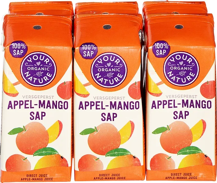 Your Organic Nature Appel-Mangosap (6 x 200 ml)