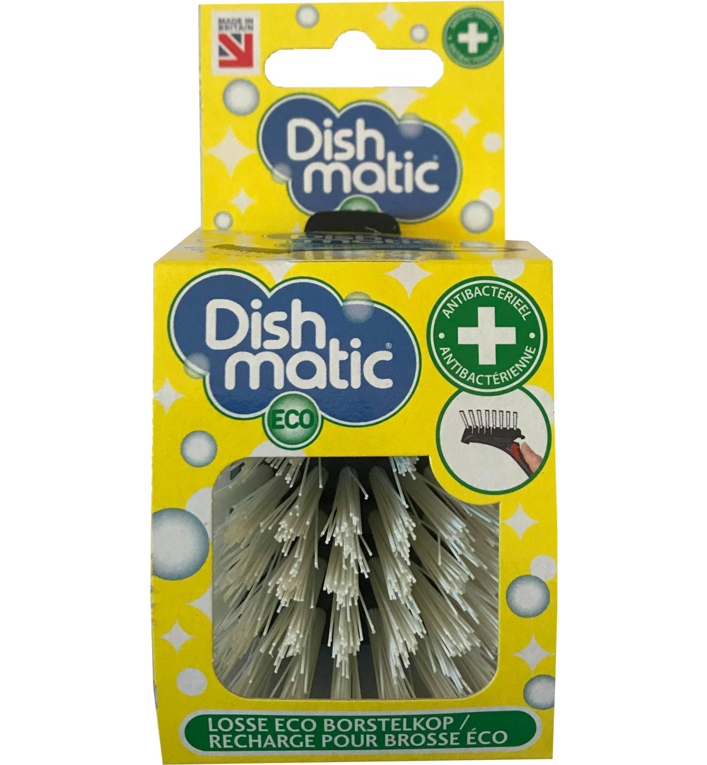 Dishmatic Eco Afwasborstelkop Van 99% Gerecyled Plastic En Borstelhare (1 stuk)