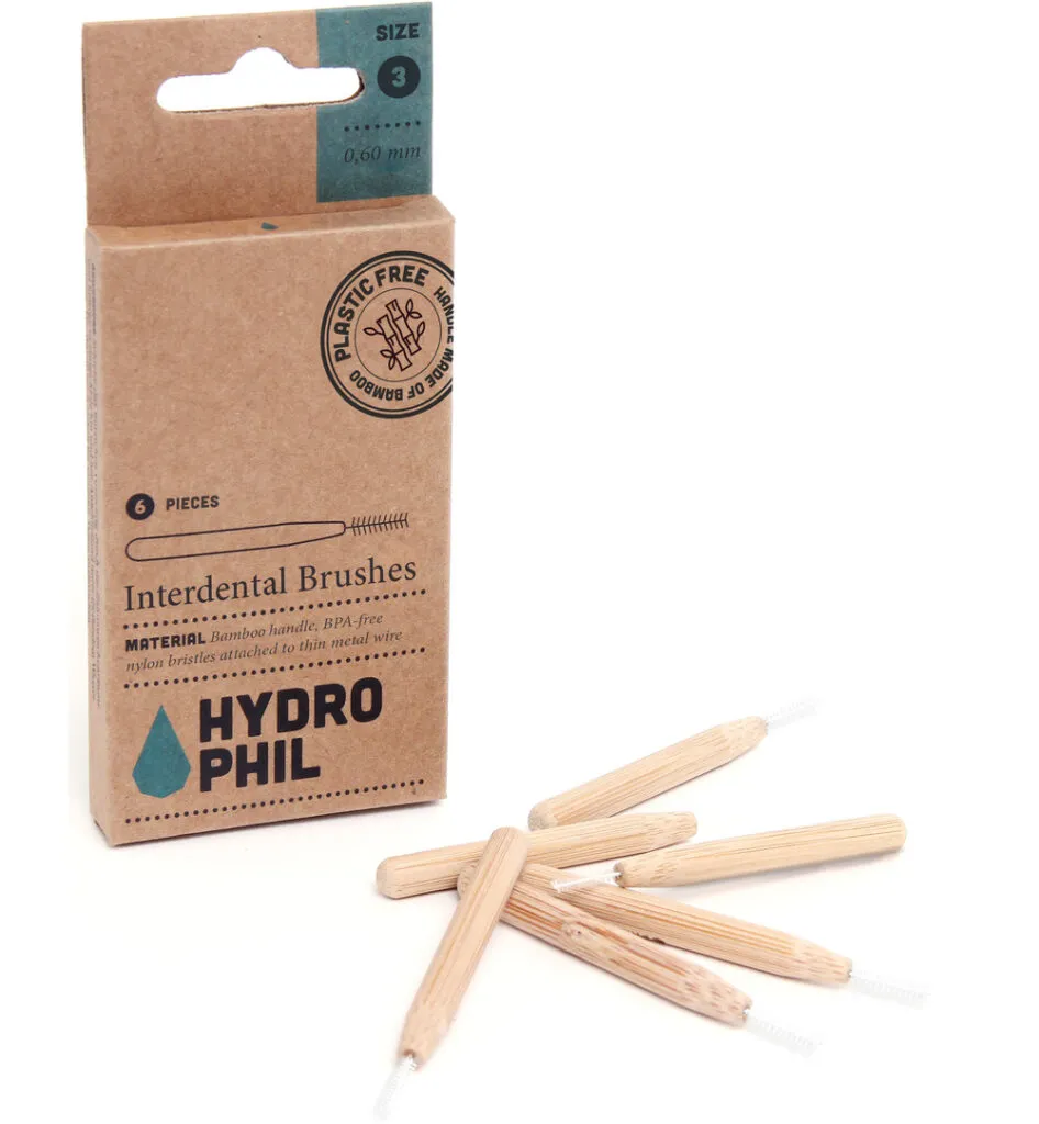 Hydrophil Tandenragers 0,60mm met bamboe handvat en nylon van castorol (6 stuks)