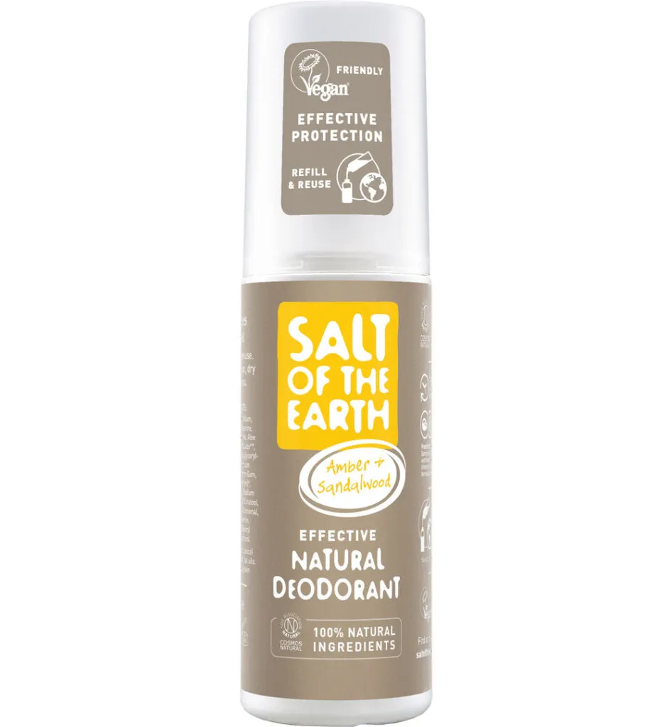 Salt Of The Earth Natural Deodorant Spray, Amber & Sandalwood (100 ml)