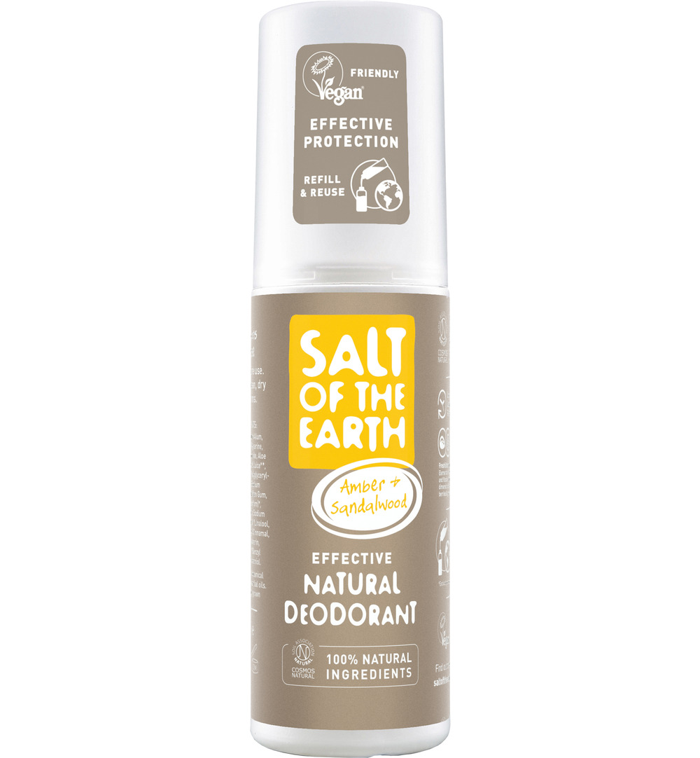 Salt Of The Earth Natural Deodorant Spray, Amber & Sandalwood (100 ml)