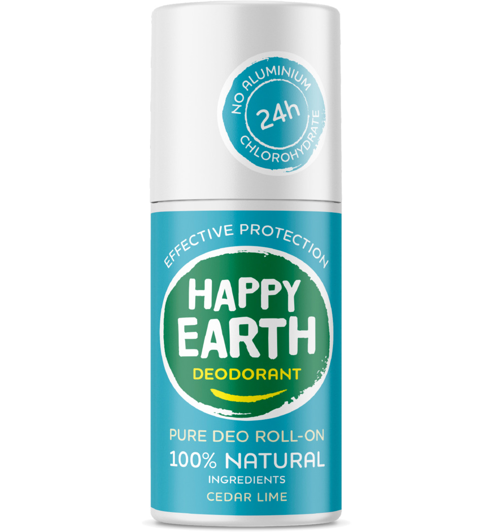 Happy Earth Pure deodorant roll-on cedar lime (75 ml)