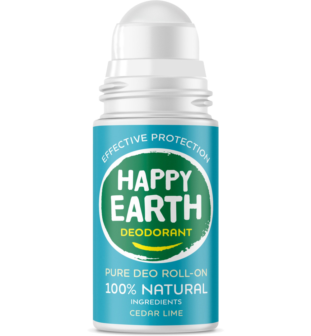 Happy Earth Pure deodorant roll-on cedar lime (75 ml)
