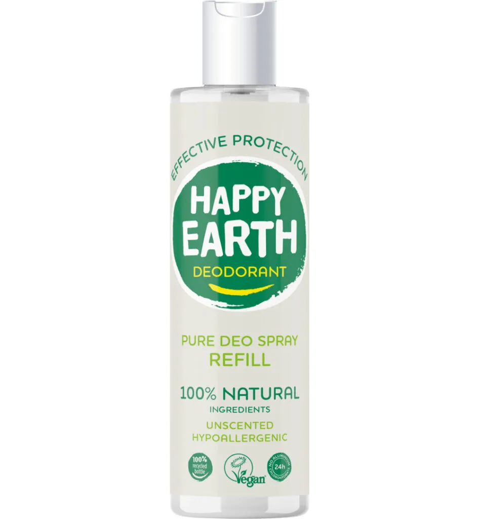 Happy Earth Pure deodorant spray unscented refill (300 ml)