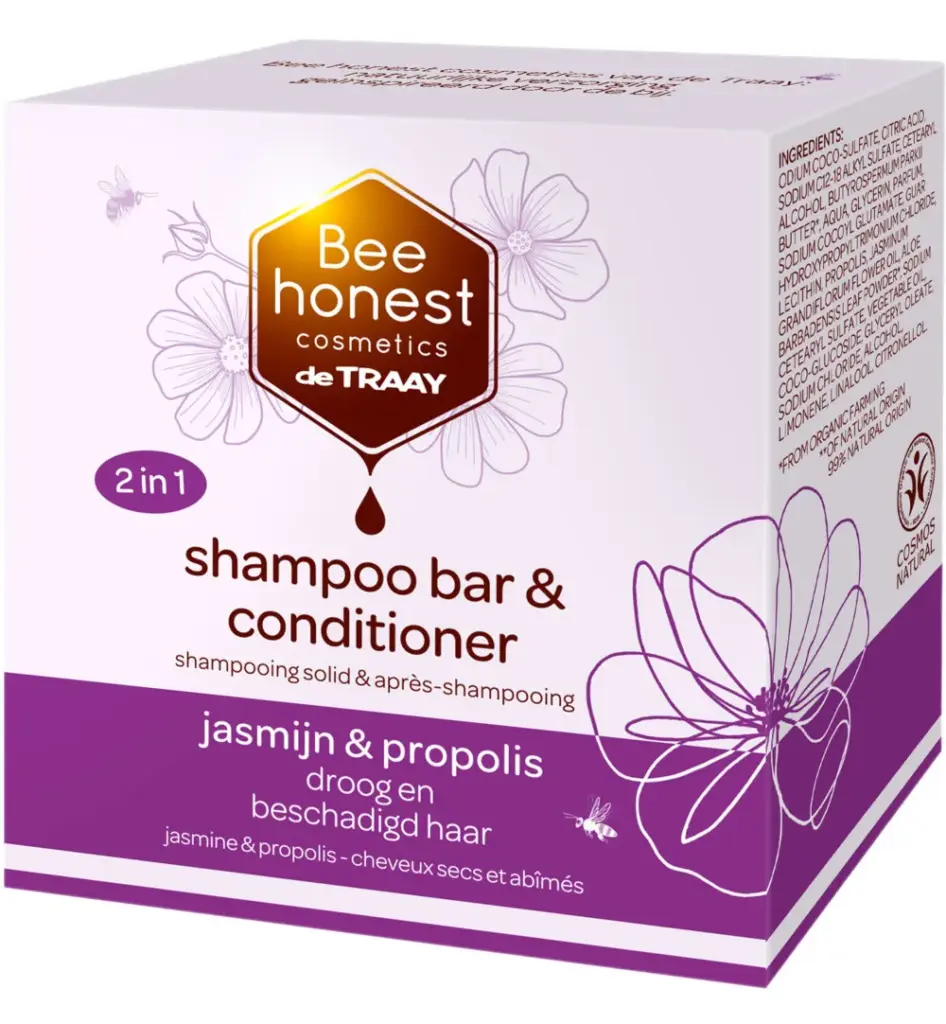 Bee Honest Shampoobar jasmijn & propolis (80 gr)