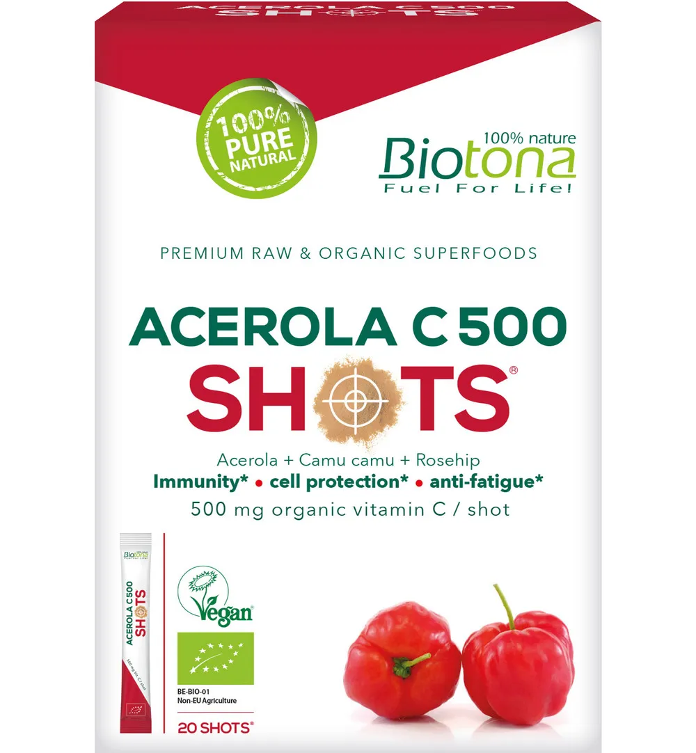 Biotona Acerola C 500 shots 2.2gram bio (20 stuks)