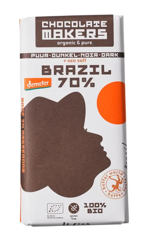 Chocolatemakers Brazil 70% Puur Demeter Bio (80 gr)