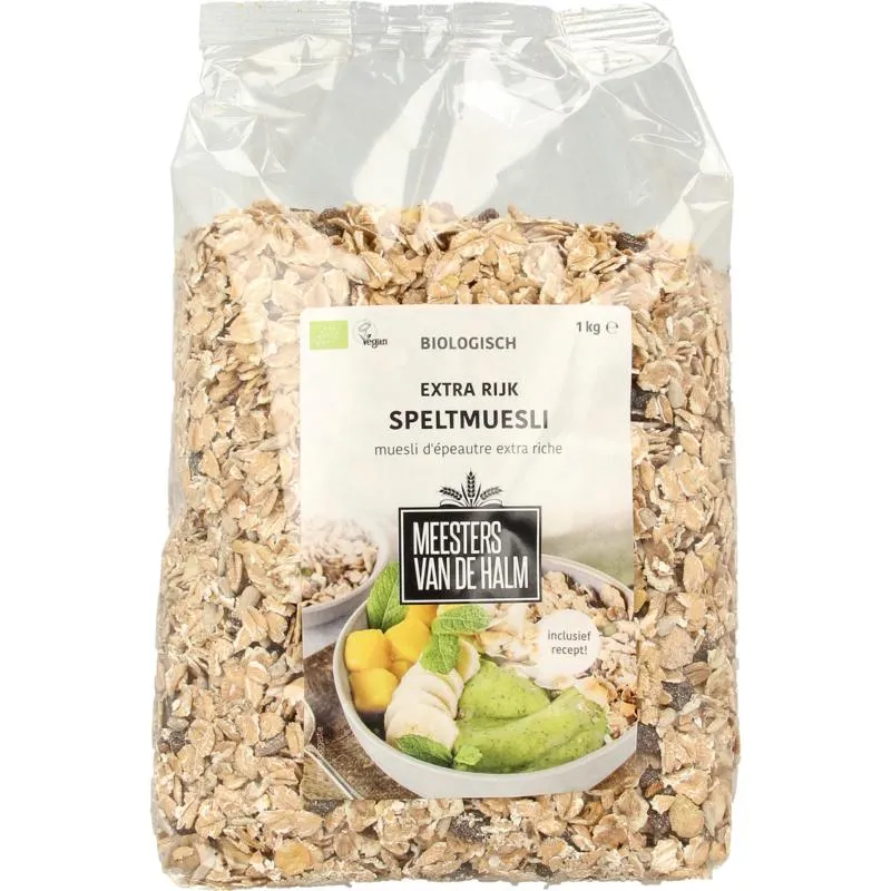 De Halm Speltmuesli Extra Rijk Bio (1000 gr)