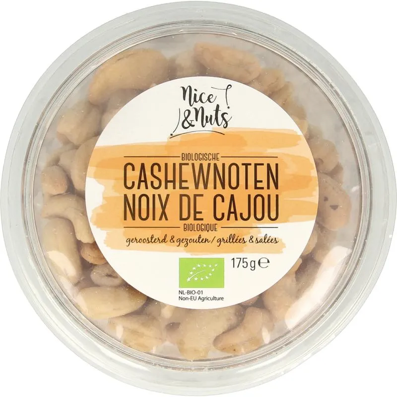 Nice & Nuts Cashewnoten Met Zeezout Geroos Terd Bio (175 gr)