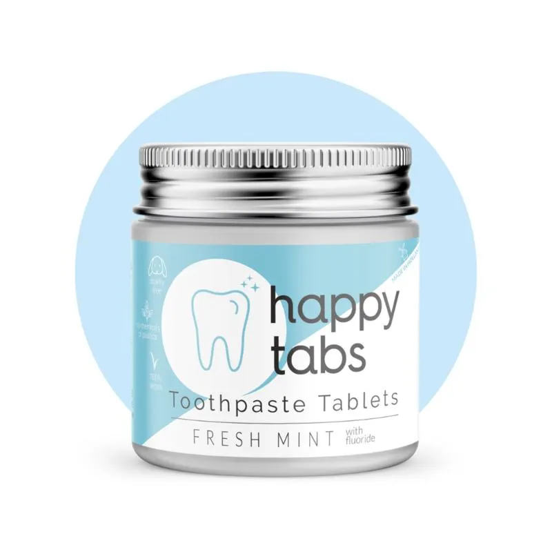 Happy Tabs Tandpasta fresh mint met fluoride (80 tabletten)