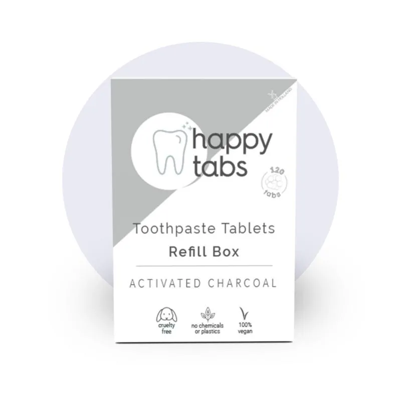 Happy Tabs Tandpasta mint charc oal fluoridevrij nav (120 tabletten)