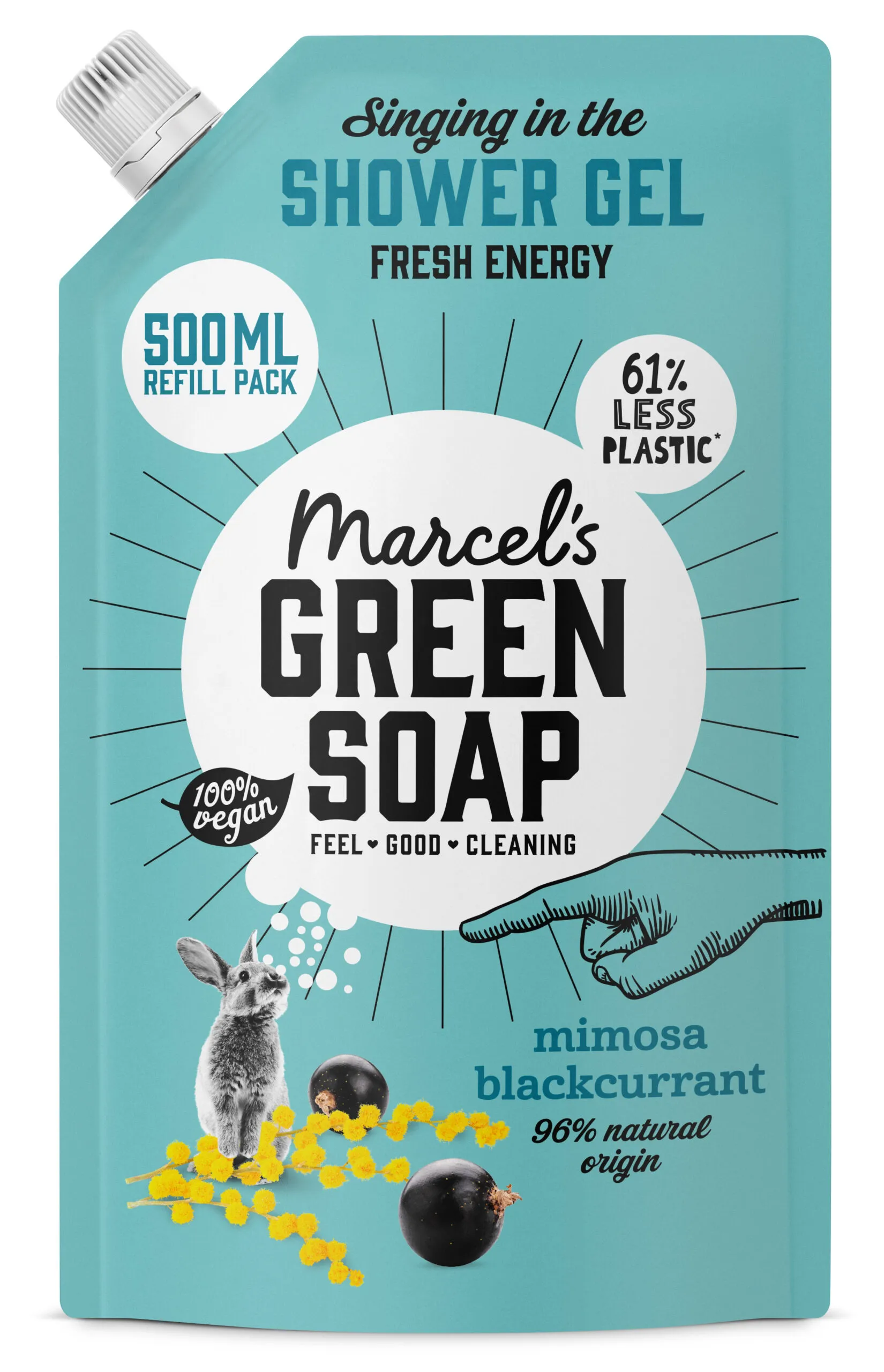 Marcel's Green Soap Shower gel Mimosa & Zwarte Bes Navul (500 ml)