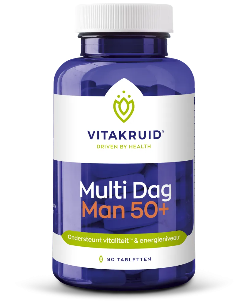 Vitakruid Multi Dag Man 50+ 100% Vegan (90 tabletten)