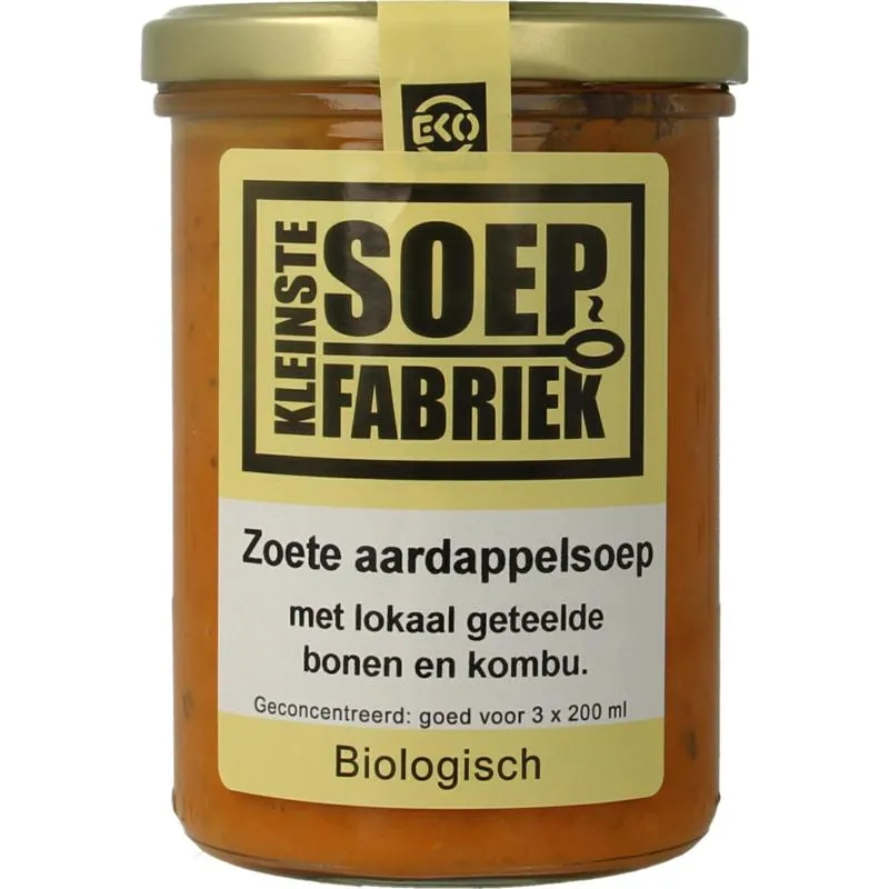 Kleinstesoepfabriek Zoete Aardappelsoep Met Lokale Bonen En Kombu Bio (400 ml)