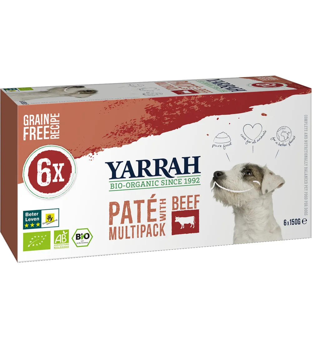 Yarrah Multipack Hond Met Pate Rund Biologisch (6 X 150 gr)