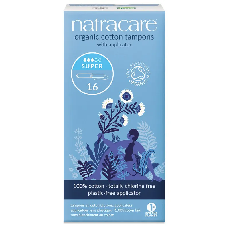 Natracare Tampons super met inbrenghuls (16 stuks)