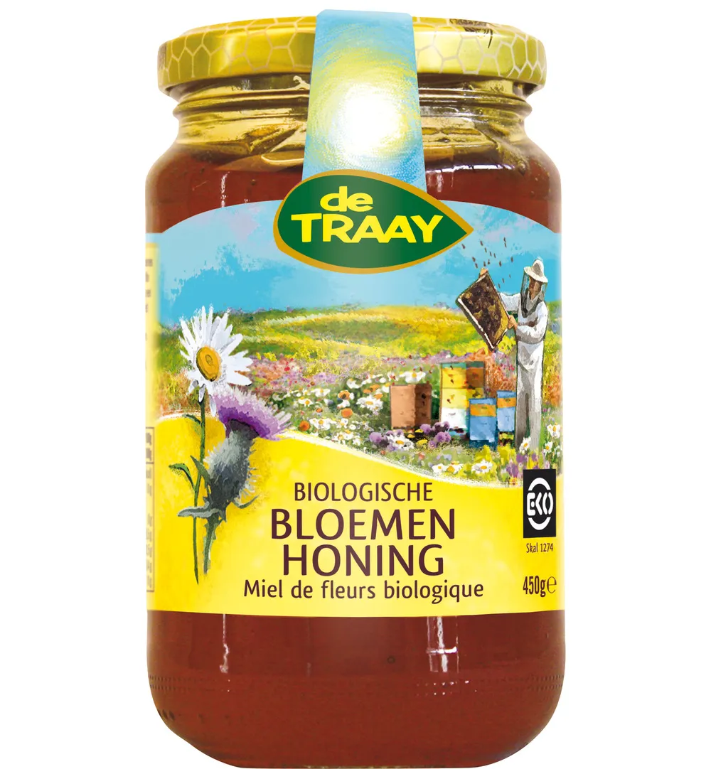 De Traay Bloemenhoning Vloeibaar Bio (900 gr)