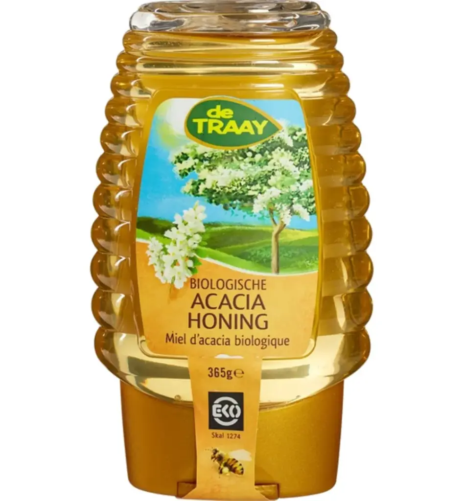 De Traay Acaciahoning Knijpfles Bio (375 gr)